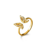 925 Sterling Silver Sweet Zircon Butterfly - Finger Rings Charm Jewelry RCJNN58 - Touchy Style .