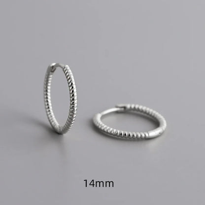 925 Sterling Silver Twist Hoop Earrings Charm Jewelry - Round Circle - MD372 - Touchy Style