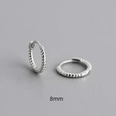 925 Sterling Silver Twist Hoop Earrings Charm Jewelry - Round Circle - MD372 - Touchy Style