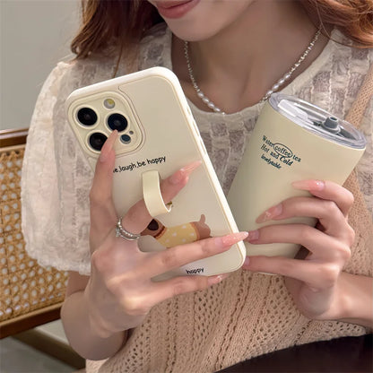 Cute Phone Cases for iPhone 15, 14, 13, 11, or 12 Pro Max - Cartoon Puppy Dog &amp; Cat with Hidden Ring Holder - TSP221