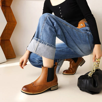 Thick Heel Fashion Ankle Boots Women&