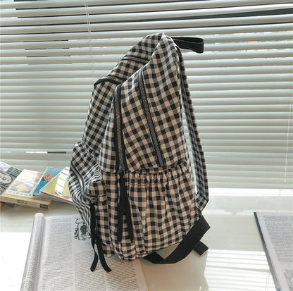 Fashion College School Cool Backpacks for Women Plaid Pattern GCBRA38