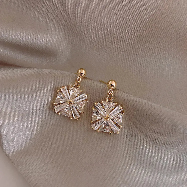 Earrings Charm Jewelry Geometric Square Shiny Crystal DM20X20