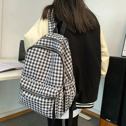 Fashion College School Cool Backpacks for Women Plaid Pattern GCBRA38