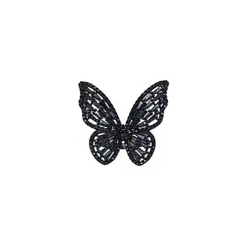 Finger Rings Charm Jewelry Mysterious Black Crystal Butterfly XYS100