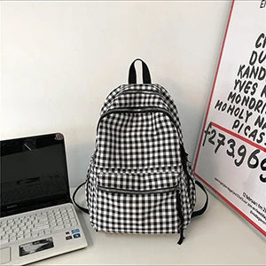 Fashion College School Cool Backpacks for Women Plaid Pattern GCBRA38