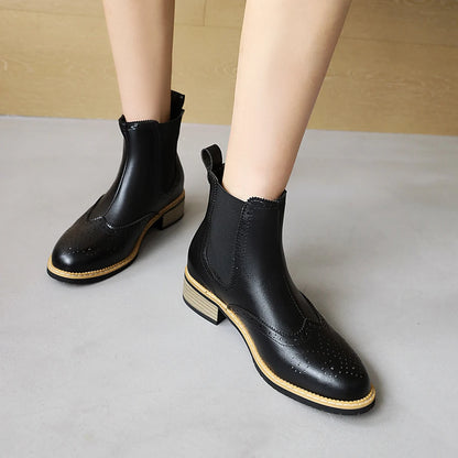 Thick Heel Fashion Ankle Boots Women&