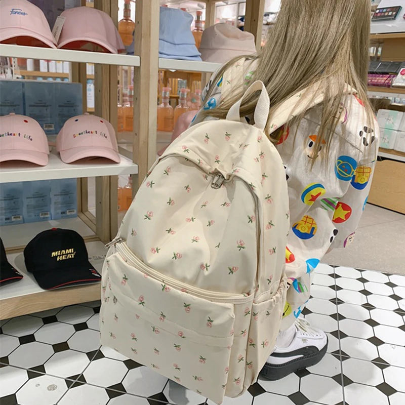 TSB64 Cool Backpacks - Cute Casual Floral Prints - School, College Bags For Women