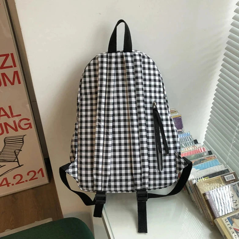 Fashion College School Cool Backpacks for Women Plaid Pattern GCBRA38