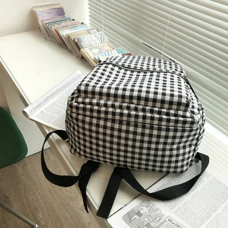 Fashion College School Cool Backpacks for Women Plaid Pattern GCBRA38