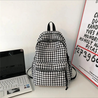 Fashion College School Cool Backpacks for Women Plaid Pattern GCBRA38