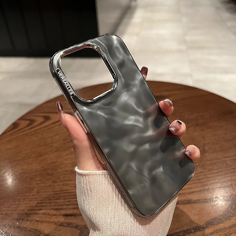 TSP36 Cute Phone Cases For iPhone 11, 12, 13, 14, 15 Pro Max - Electroplated Water Ripple Cover