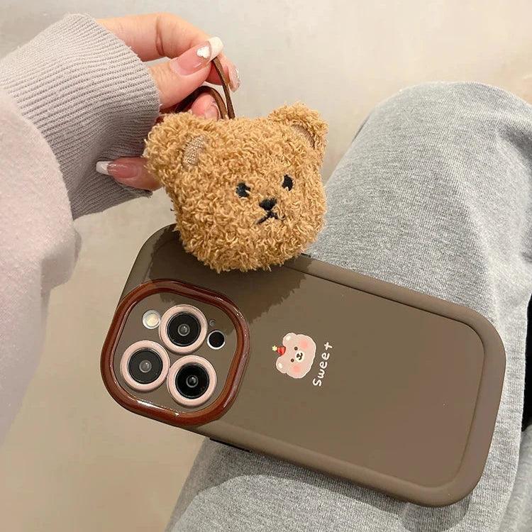 Cute Lucky Bear Candy Phone Case for iPhone 11, 12, 13, 14, 15 Pro Max