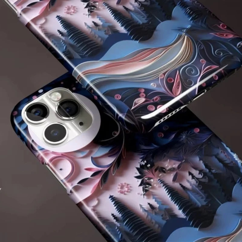 Cute Phone Cases For iPhone 16, 15PRO MAX, 14, 13, 12, 11 - Kawaii Celestial Pattern - Acrylic TPU Cover - IC1001 - Touchy Style