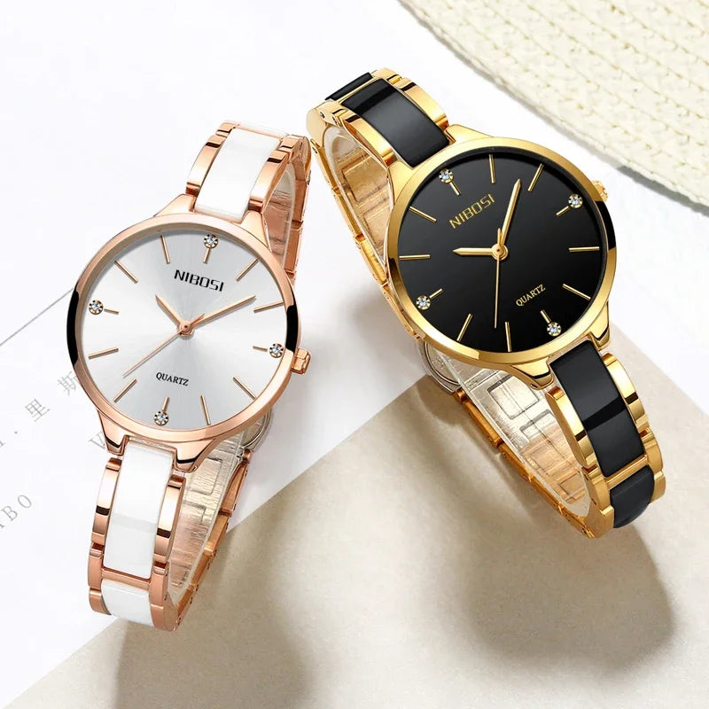 Quartz Luxury Women Simple Watch GSWA56 Creative Ceramic Band