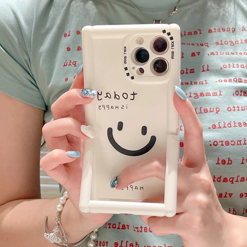 Cute Phone Cases - Lucky Happy Smile Holder Stand Case for iPhone 15/14/13/12 Pro Max - TSP292