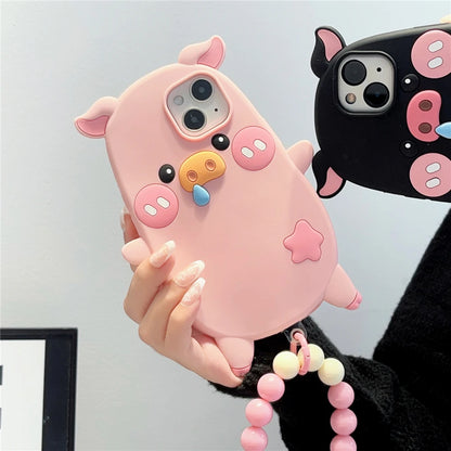 Cute Phone Cases For iPhone 14, 12, 11, 13, 15 Pro Max - Cartoon Funny Snot Pig - Soft Cover - TSP252