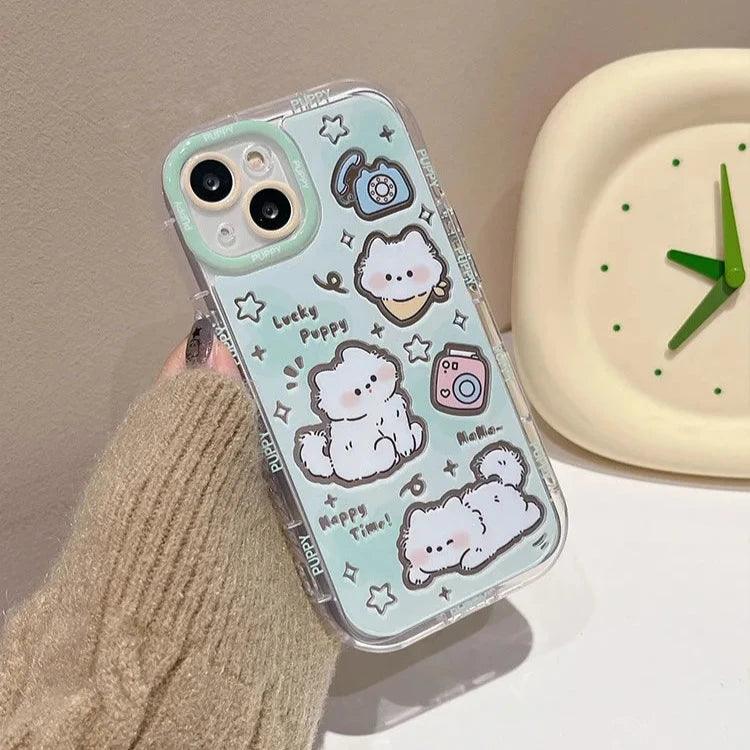 Cute Phone Cases for iPhone 11, 12, 13, 14, and 15 Pro Max - Cartoon Cat Mirror - Bumper Cover - TSP271