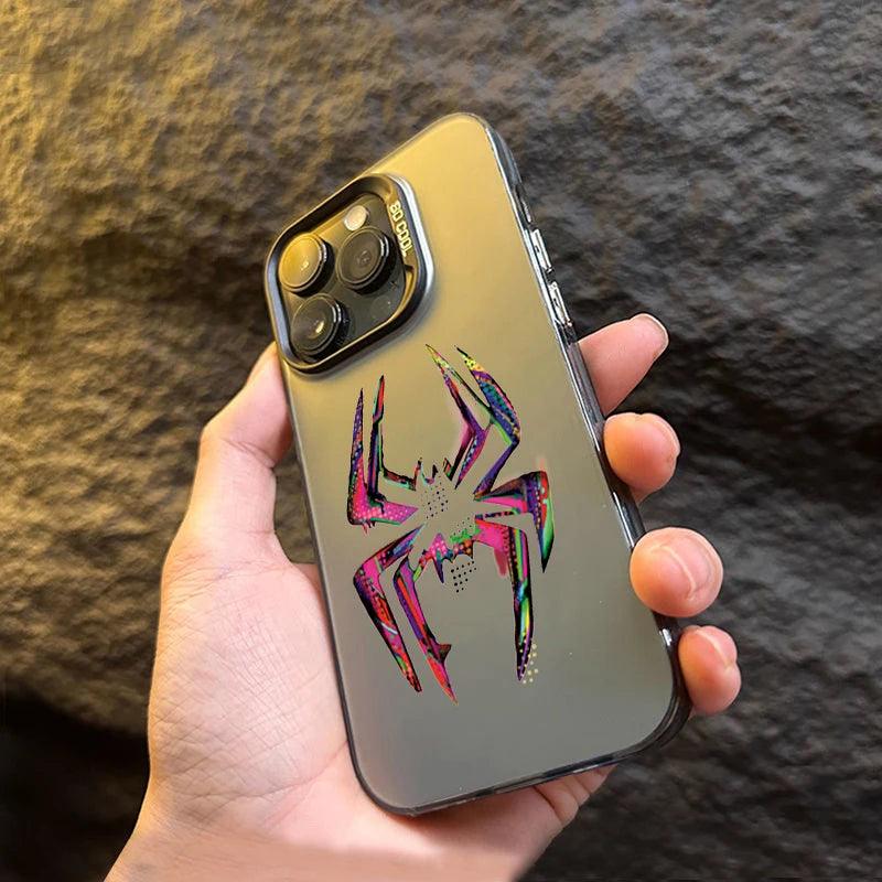 Cute Phone Cases For iPhone 11, 12, 13, 14, 15 Pro Max, XS, X, XR, 7, 8, 15 Plus, SE 2020 - Spider Matte Laser Cover - TSP236