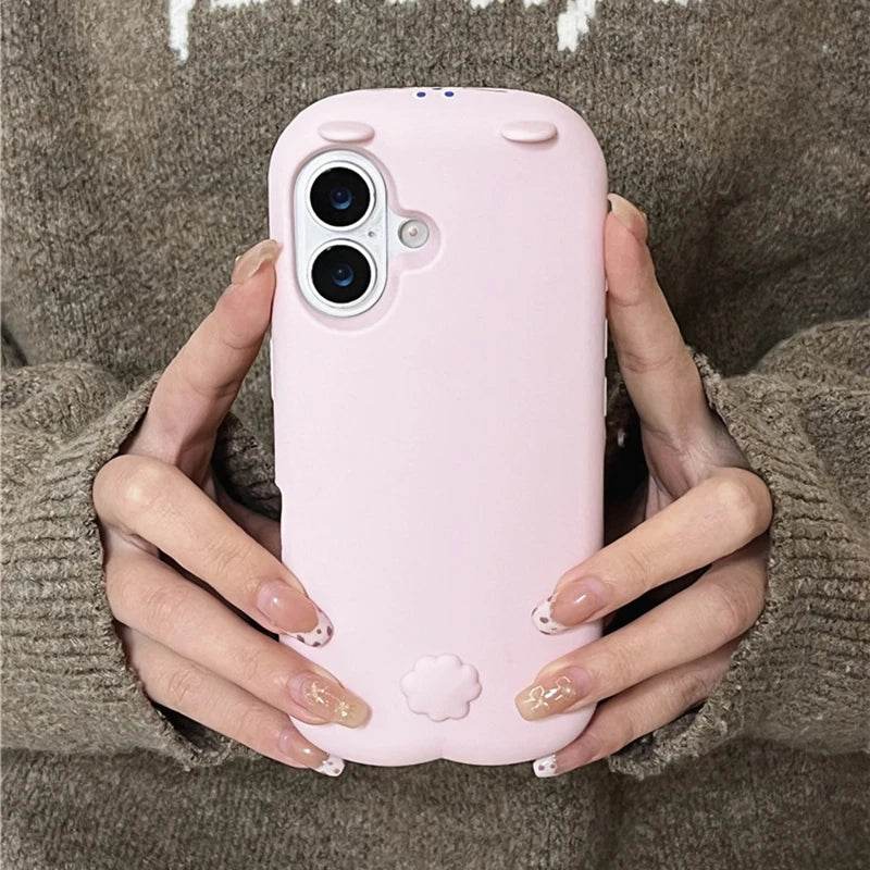 Cute Phone Cases For iPhone 16, 15, 13, 14 Pro Max - Cartoon 3D Cat Pattern - Soft Silicone Cover - PC5010 - Touchy Style