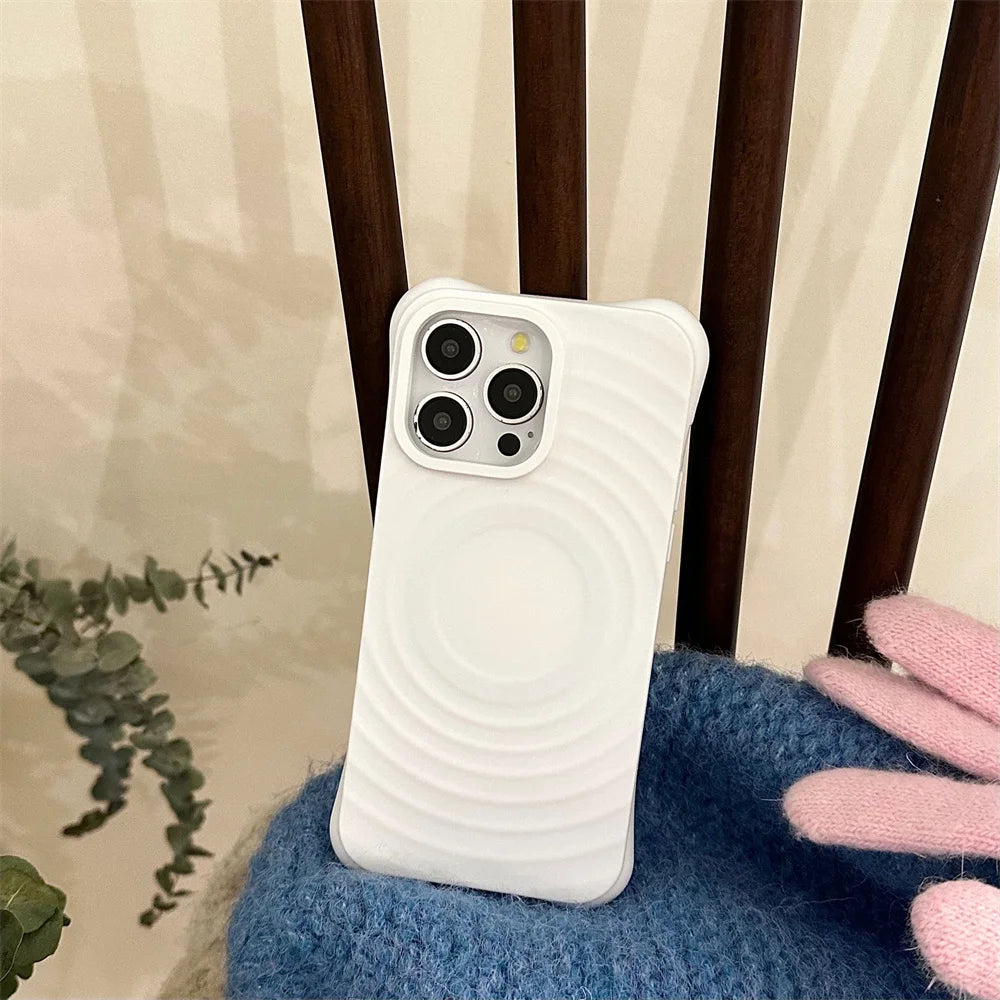 Cute Phone Cases for iPhone 11, 12, 13, 14, and 15 Pro Max - Water Ripple Transparent Cover - TSP195