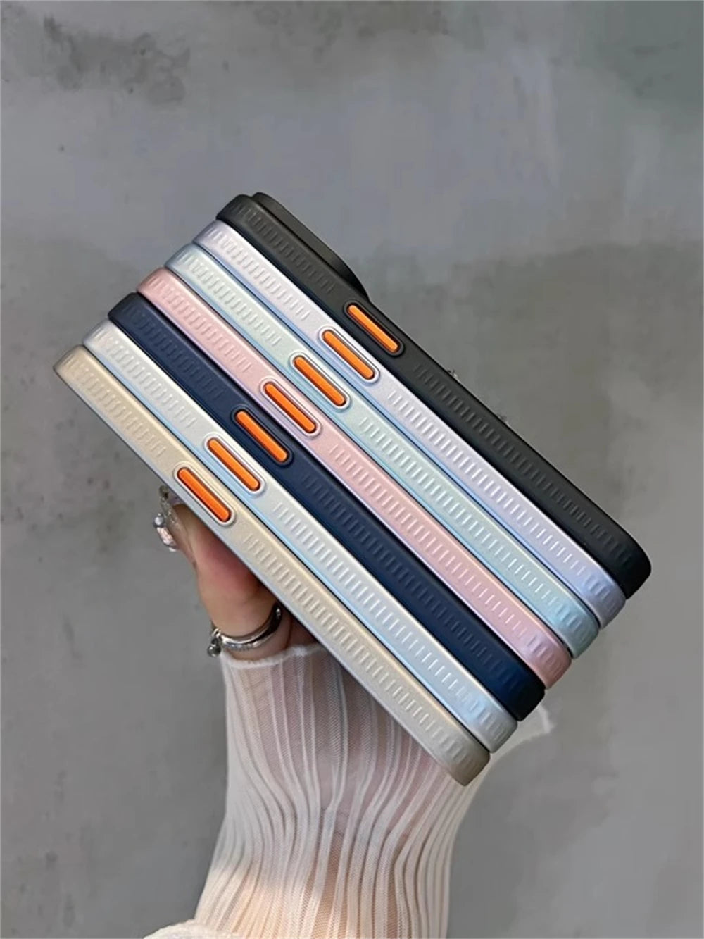 Cute Phone Cases For iPhone 16, 15, 14 Plus, 12, and 13 Pro Max - Striped Matte Magnetic Hard Cover - TSP414