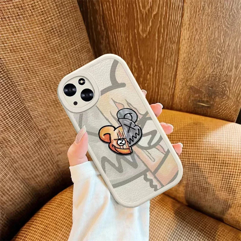 Cute Smiley Face Color Graffiti Phone Case Cover for iPhone 15, 14, 11, 12, 13, Pro, XS Max, Mini, 6, 7, 8 Plus, X, XR, and SE