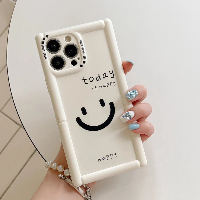 Cute Phone Cases - Lucky Happy Smile Holder Stand Case for iPhone 15/14/13/12 Pro Max - TSP292