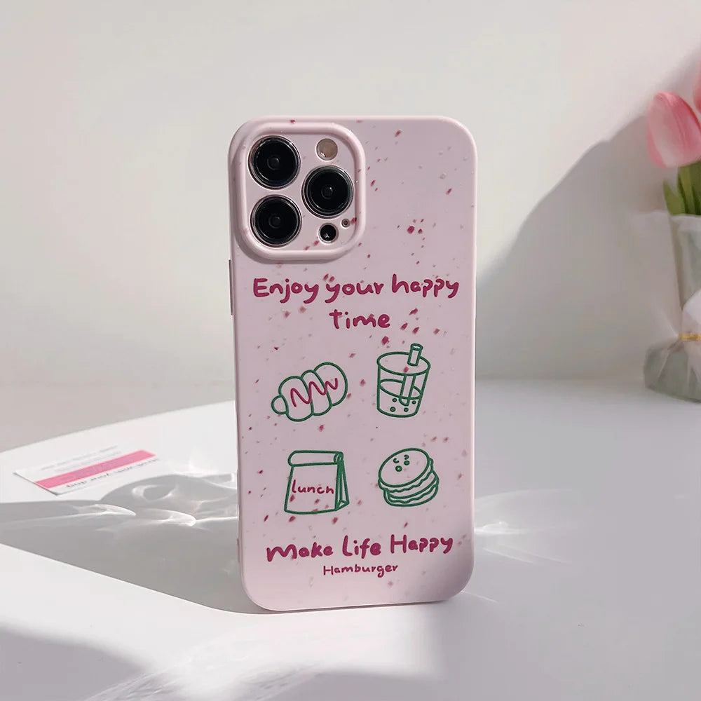 Cute Phone Cases For iPhone 16, 15, 14, 13, 12 Pro Max, 15 14 Plus - Coffee Toast Bread Dessert Art Cover - IC8480