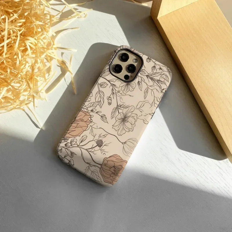 Cute Phone Cases For iPhone 16 Pro Max, 15, 14, 13, 12, and 11 Pro Plus - Flowers Acrylic TPU Cover - TSP515