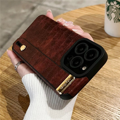 Soft Leather Wristband Cute Phone Cases For iPhone 15 14 11 13 12 Pro XS Max X XR 7 8 Plus