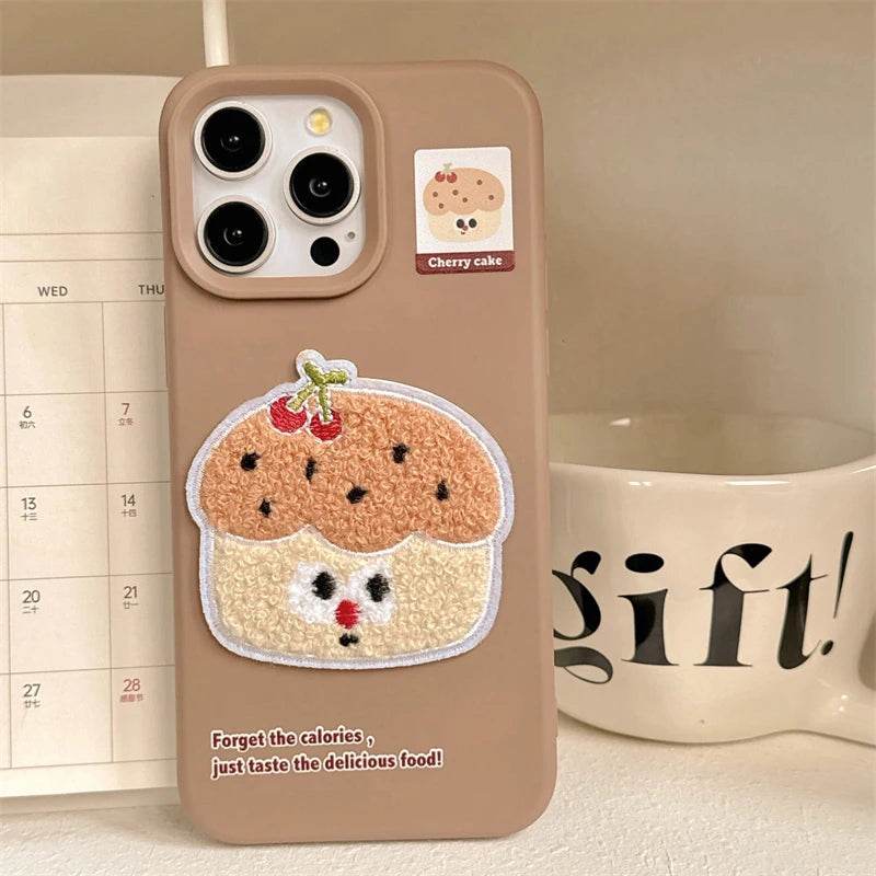 Cute Phone Cases For iPhone 16 Pro Max, 15, 13, 14, 12, 16 Plus - Funny 3D Plush Foods Pattern - Soft TPU Cover - PC8421 - Touchy Style