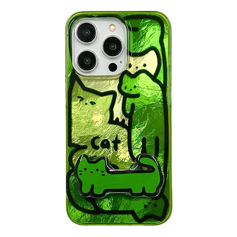 حافظات هواتف لطيفة لهاتف iPhone 15 و14 و13 و12 Pro Max - رسم خطي مضحك - حامل - TSP220