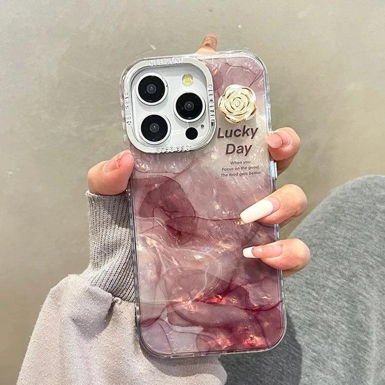 Cute Phone Cases For iPhone 15 Pro Max, 14, 13, 11, or 12 - Glitter Laser, Shiny Floral, Marble Pattern - TSP260