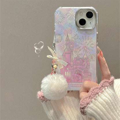 TSP1 Cute Phone Case for iPhone 15, 14, 13, or 12 Pro Max - Fireworks Ferris Wheel Pattern