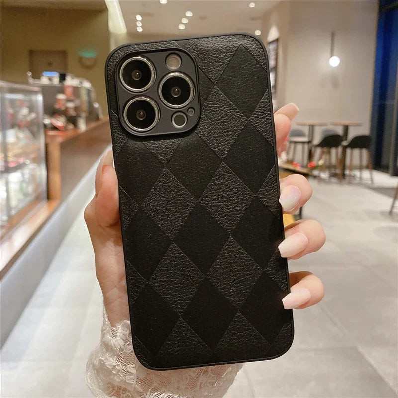 Leather Texture Cute Phone Cases For iPhone 15 14 13 12 11 Pro Max XR X XS 11 7 8 Plus 13 11 Pro