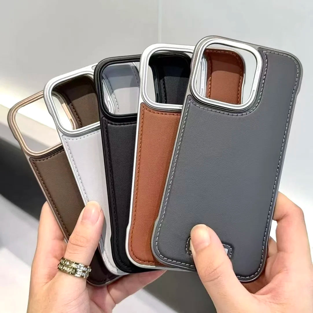 Cute Leather Phone Cases for iPhone 12, 13, 14, 15, 16 Pro Max | Fashion No Borders Design - PC08