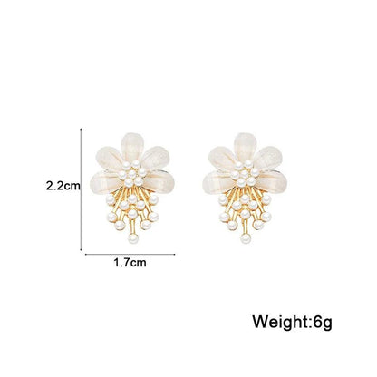 Flower Pearl Drop Earrings Charm Jewelry ECJTXY48 Accessories