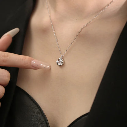 Necklace Charm Jewelry - Clear CZ, Irregular Geometric Shape - TSJ141