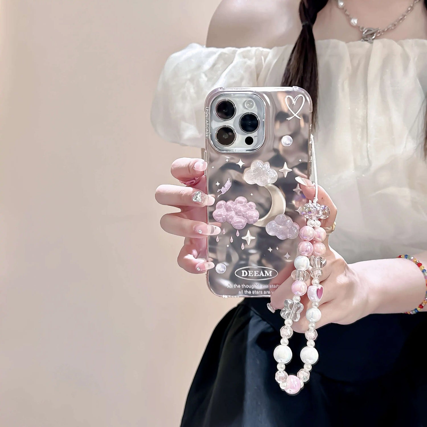 Cute Phone Cases For iPhone 11, 12, 13, 14 Pro Max, and 15 - Dreamy Stars and Clouds - TSP56