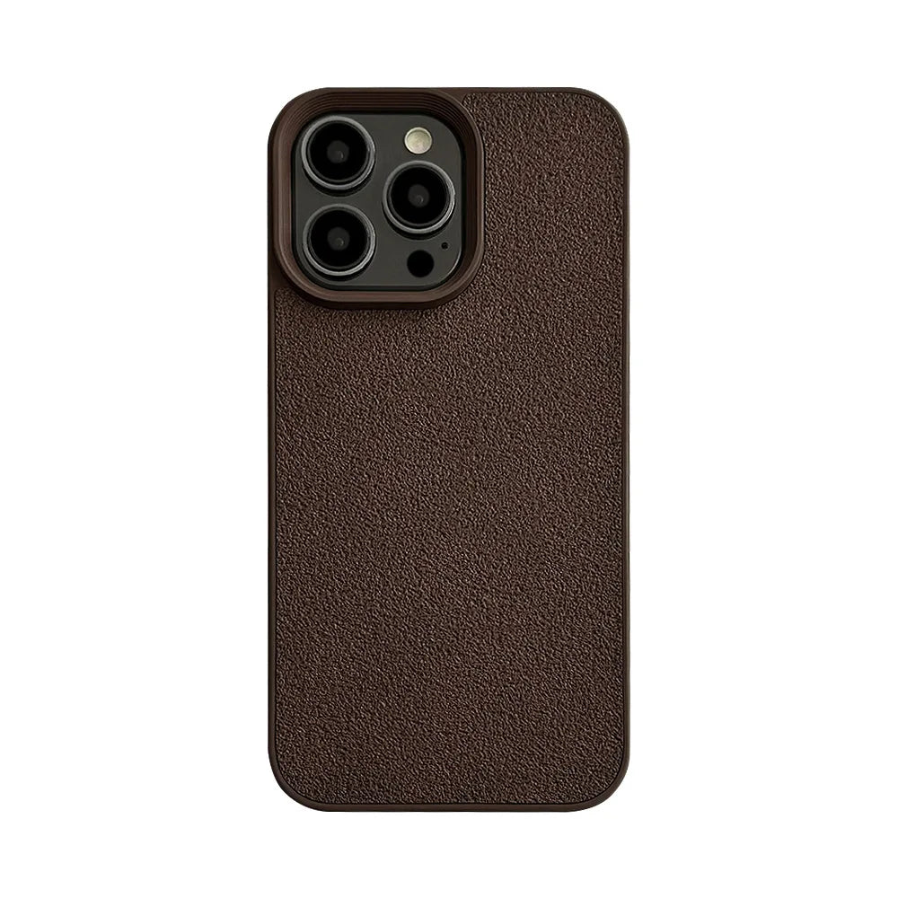 Cute Phone Cases For iPhone 16, 15, 14, 13, 12, 11 Pro Max, 16 Plus - Retro Chocolate Pattern - Luxury leather Cover - C3220