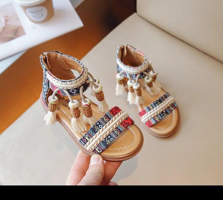 Boho fringe online sandals