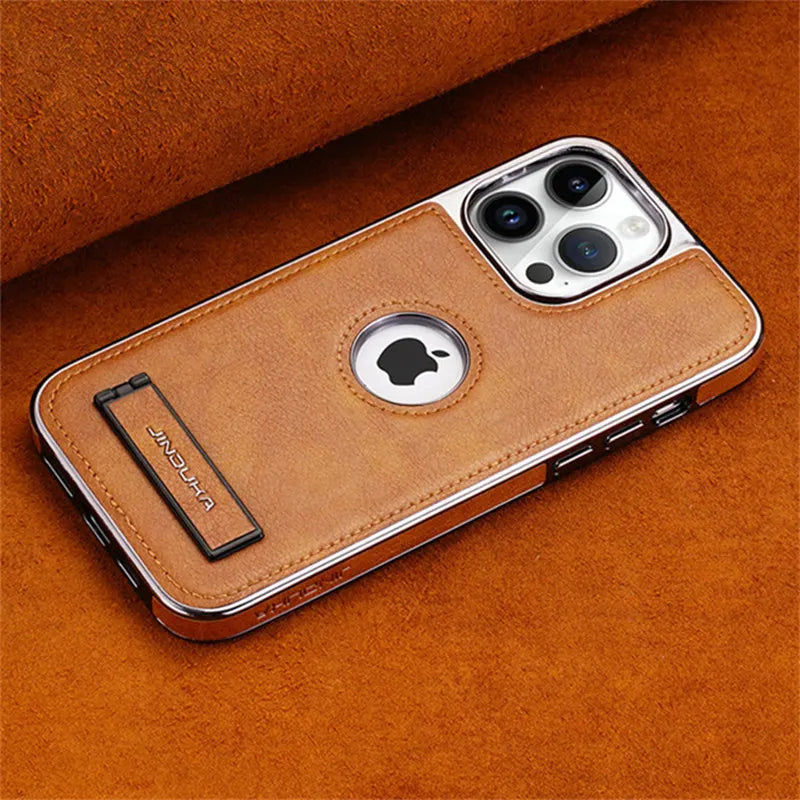 TSP70 Cute Phone Cases For iPhone 16, 14 Pro Max, 13, 12, and 15 - With Invisible Kickstand - Leather Cover