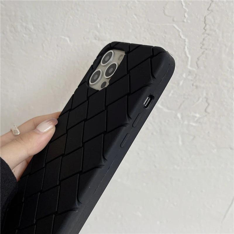 Geometric Line Solid Color Cute Phone Cases For iPhone 14, 13, 12, 11, 15 Pro Max, Xr, Xsmax, X