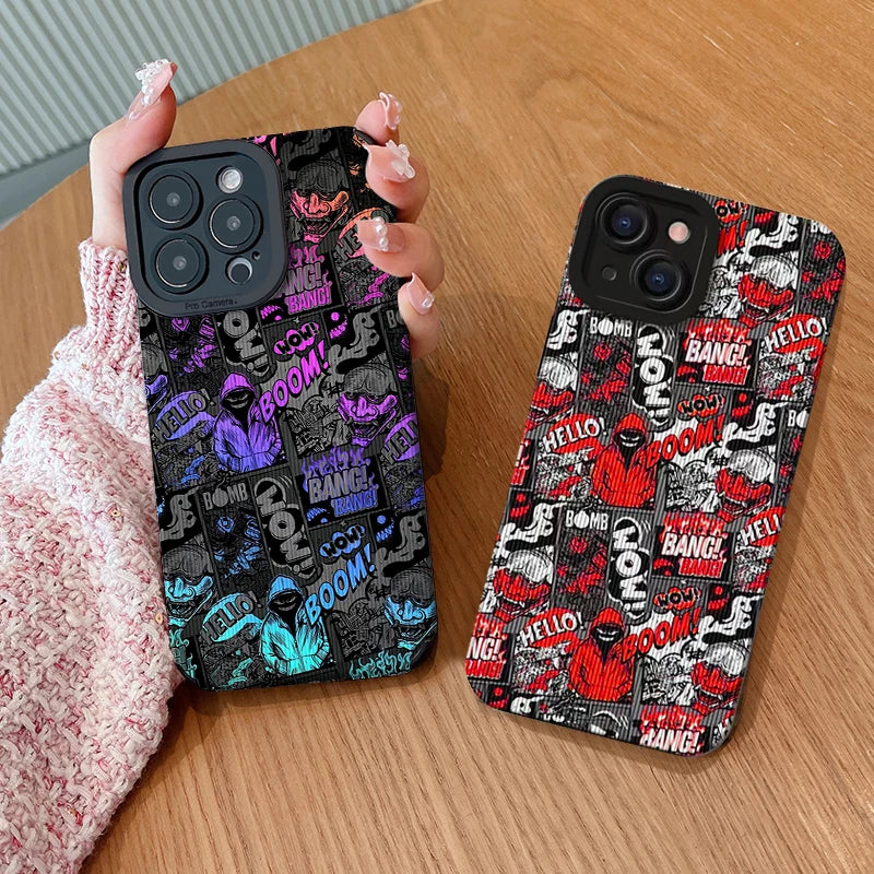 Cute Phone Cases for iPhone Models: 16, 15, 14, 12, 11, 13, Pro, Pro Max, mini, X, XS Max, XR, SE (2020, 2022), 7, 8, and Plus - Cartoon Art - TSP404