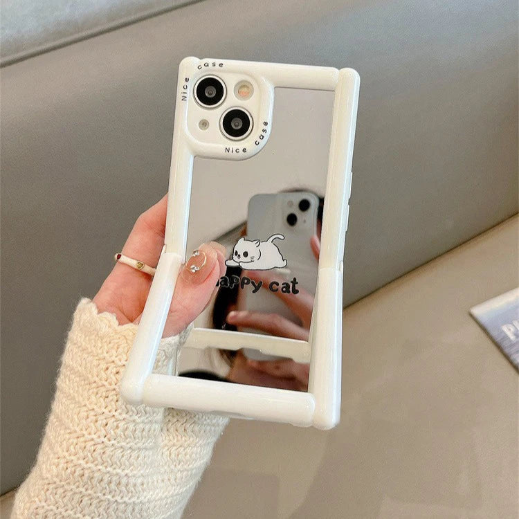 TSP104 Cute Phone Cases For iPhone 11, 12, 13, 14, and 15, Pro Max and 15 Plus - Cartoon Cat Dog Pattern - Invisible Kickstand Holder