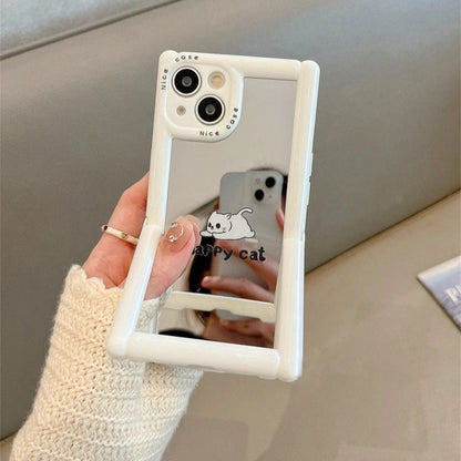 TSP104 Cute Phone Cases For iPhone 11, 12, 13, 14, and 15, Pro Max and 15 Plus - Cartoon Cat Dog Pattern - Invisible Kickstand Holder