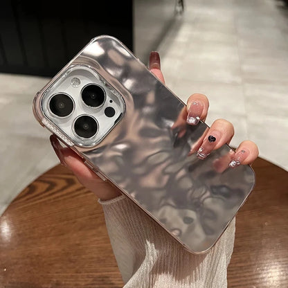 TSP36 Cute Phone Cases For iPhone 11, 12, 13, 14, 15 Pro Max - Electroplated Water Ripple Cover