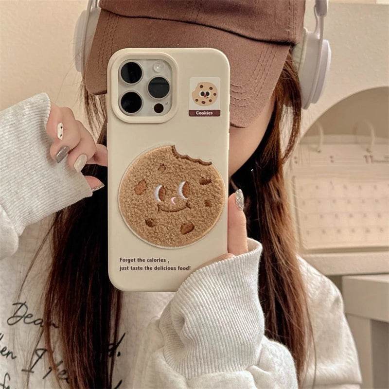 Cute Phone Cases For iPhone 16 Pro Max, 15, 13, 14, 12, 16 Plus - Funny 3D Plush Foods Pattern - Soft TPU Cover - PC8421 - Touchy Style