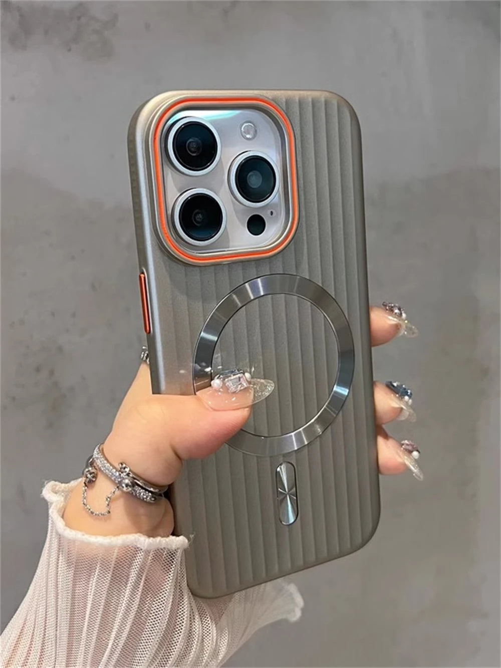 Cute Phone Cases For iPhone 16, 15, 14 Plus, 12, and 13 Pro Max - Striped Matte Magnetic Hard Cover - TSP414